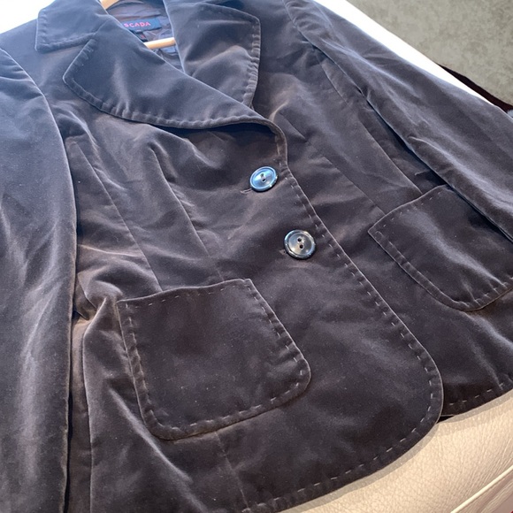 COPY - ESCADA BLAZER dark brown velours size 4 - Picture 5 of 13